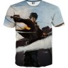 9Heritages 3D Anime Attack On Titan Soldier Eren Wielding Swords Custom Fandom T-Shirt