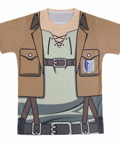 9Heritages 3D Anime Attack On Titan Scouting Legion Khaki Custom Cosplay Costume T-Shirt