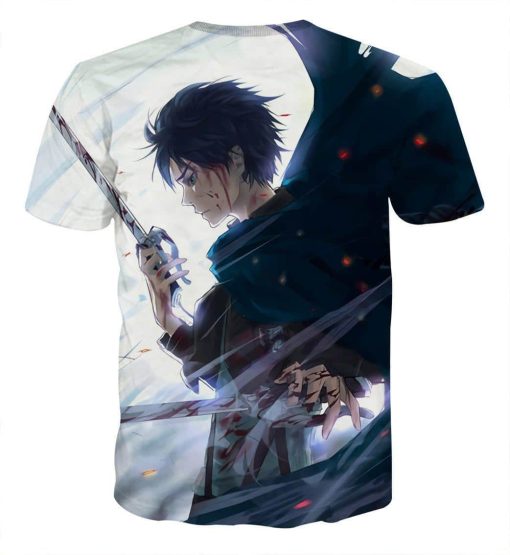 9Heritages 3D Anime Attack On Titan Eren Sadness Custom Fandom T-Shirt