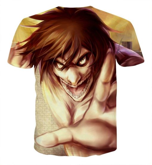 9Heritages 3D Anime Attack On Titan Eren The Aggressive Founding Titan Custom Fandom T-Shirt