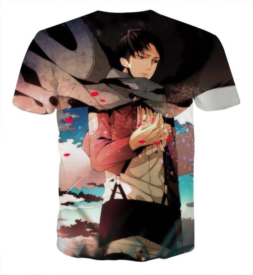 9Heritages 3D AnimeAttack On Titan Levi Captain Custom Fandom T-Shirt