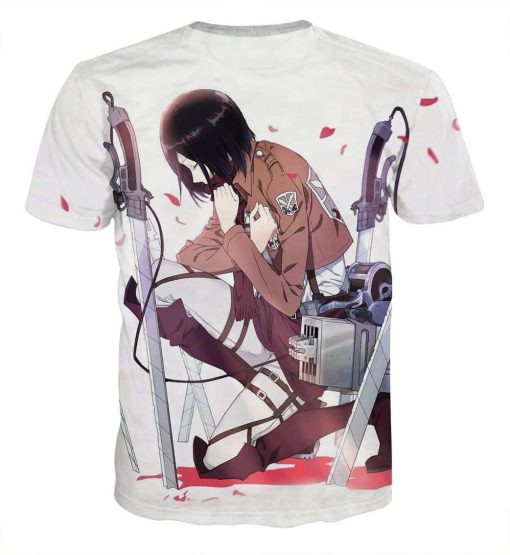 9Heritages 3D Anime Attack On Titan Mikasa Praying Custom Fandom T-Shirt