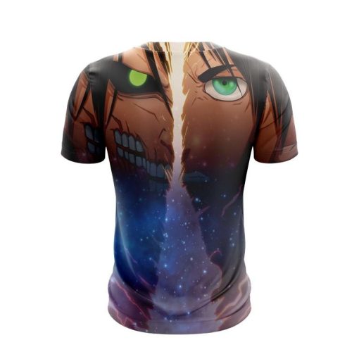 9Heritages 3D Anime Attack On Titan Eren Jaeger Half-Titan Form Custom Fandom T-Shirt