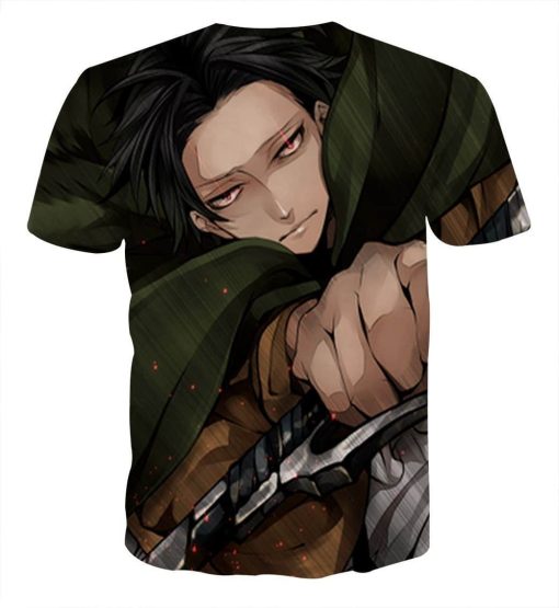 9Heritages 3D Anime Attack On Titan Levi Ackerman Killing Swag Custom Fandom T-Shirt