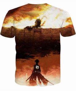 9Heritages 3D Anime Attack on Titan Enormous Walls Custom Fandom T-Shirt