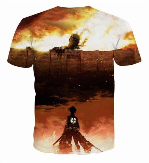 9Heritages 3D Anime Attack on Titan Enormous Walls Custom Fandom T-Shirt