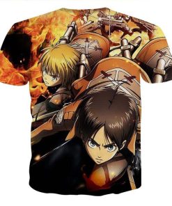 9Heritages 3D Anime Attack On Titan Eren Armin Fighter Custom Fandom T-Shirt