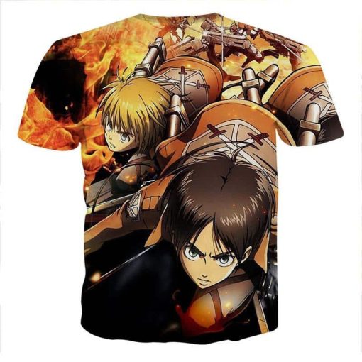 9Heritages 3D Anime Attack On Titan Eren Armin Fighter Custom Fandom T-Shirt