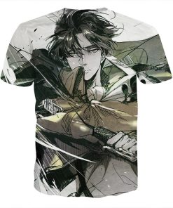 9Heritages 3D Anime Attack On Titan Captain Levi Hansome Custom Fandom T-Shirt