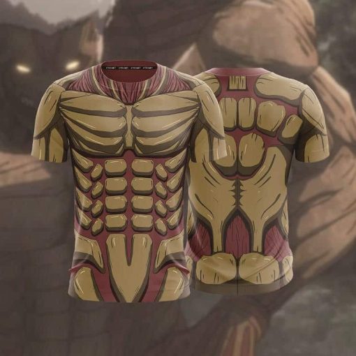 9Heritages 3D Anime Attack On Titan Reiner Armored Titan Form Custom Cosplay Costume T-Shirt