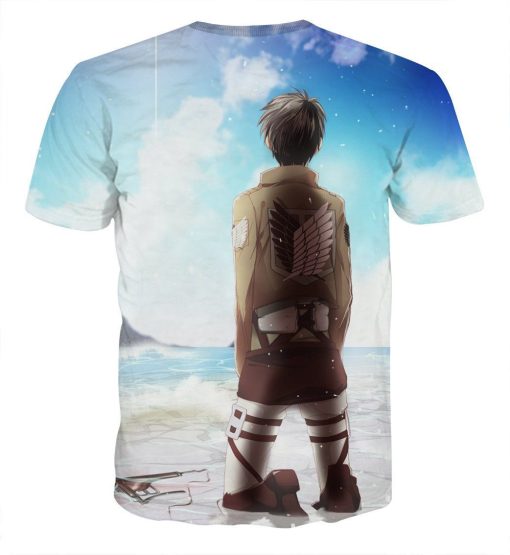 9Heritages 3D Anime Attack On Titan Eren On His Knees Custom Fandom T-Shirt