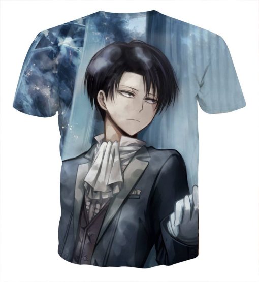 9Heritages 3D Anime Attack On Titan Levi Intimidating Eyes Custom Fandom T-Shirt