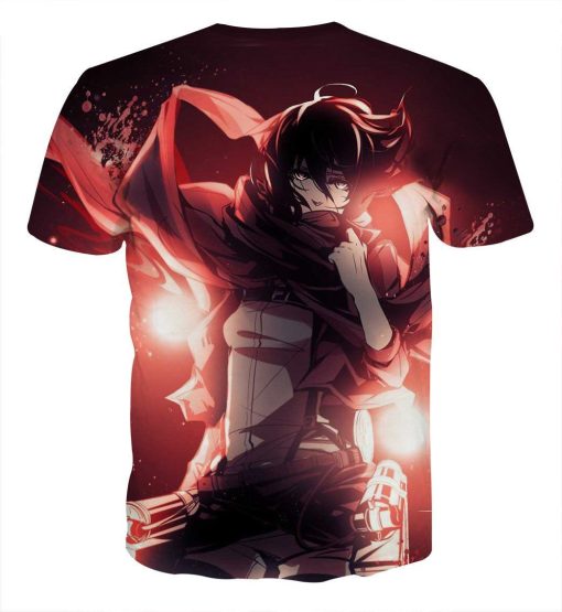 9Heritages 3D Anime Attack On Titan Mikasa Ackerman Custom Fandom T-Shirt