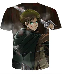 9Heritages 3D Anime Attack On Titan Eren Green Eyes Custom Fandom T-Shirt