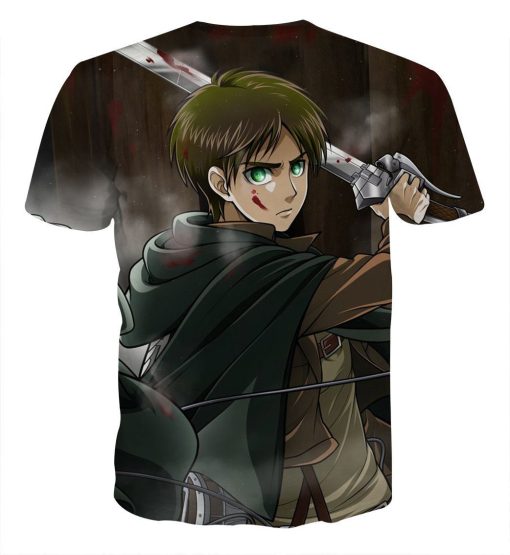 9Heritages 3D Anime Attack On Titan Eren Green Eyes Custom Fandom T-Shirt