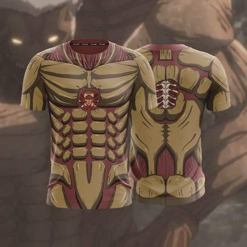 9Heritages 3D Anime Attack On Titan Reiner Braun Armored Titan Custom T-Shirt