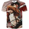 9Heritages 3D Anime Attack On Titan Captain Levi Sketch Custom Fandom T-Shirt