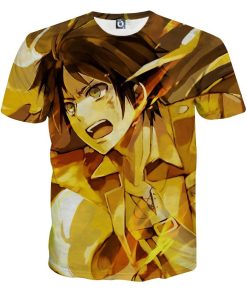 9Heritages 3D Anime Attack On Titan Eren Yeager Custom Fandom T-Shirt