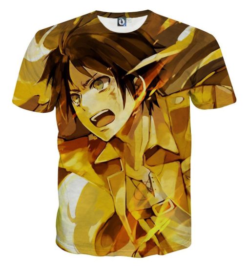 9Heritages 3D Anime Attack On Titan Eren Yeager Custom Fandom T-Shirt