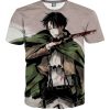 9Heritages 3D Anime Attack On Titan Levi Blood On His Face Custom Fandom T-Shirt