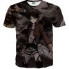 9Heritages 3D Anime Attack On Titan Levi Under The Night Sky Custom Fandom T-Shirt