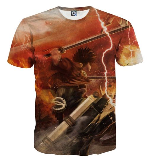 9Heritages 3D Anime Attack On Titan Eren Custom Fandom T-Shirt