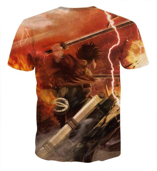 9Heritages 3D Anime Attack On Titan Eren Custom Fandom T-Shirt