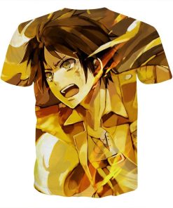 9Heritages 3D Anime Attack On Titan Eren Yeager Custom Fandom T-Shirt