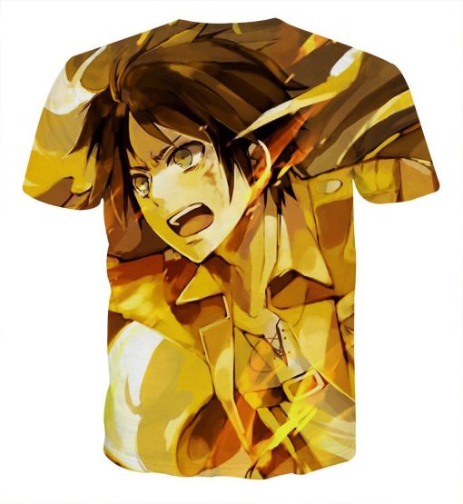 9Heritages 3D Anime Attack On Titan Eren Yeager Custom Fandom T-Shirt