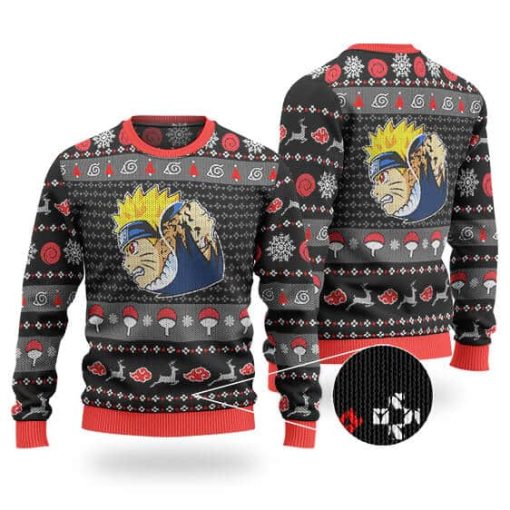 9Heritages 3D Anime Naruto Shippuden Sasuke Yin-Yang Custom Fandom Ugly Christmas Sweater