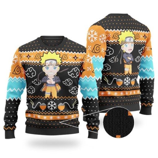 9Heritages 3D Anime Naruto Shippuden Naruto Uzumaki Chibi Art Custom Fandom Ugly Christmas Sweater