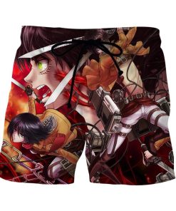 Attack On Titan Eren And Mikasa Fighting Fan Art Print Short