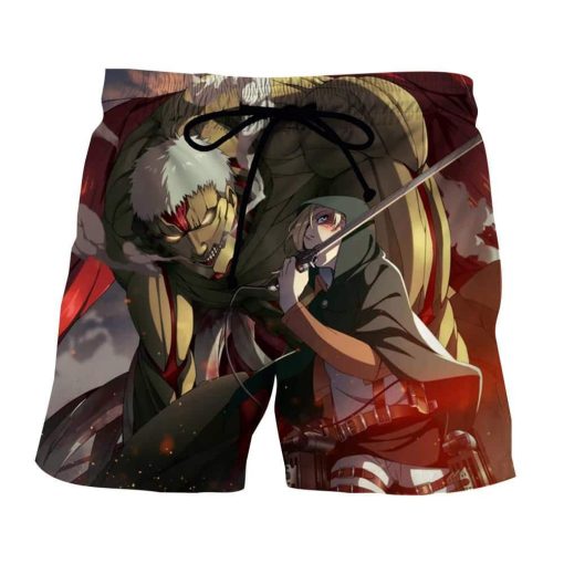 Attack On Titan Armored Reiner And Annie Perfect Print Short