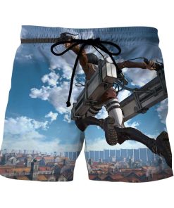 Attack on Titan Eren Aerial Dive Training Scabbard Boardshort