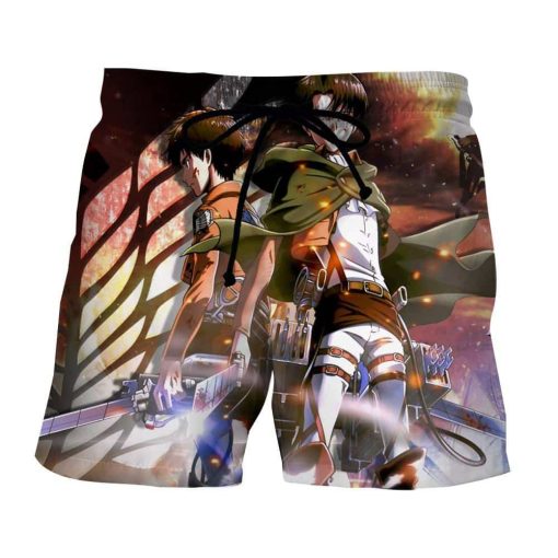 Attack On Titan Eren Levi Teammates Dope Style Vibrant Short