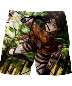 Attack On Titan Serious Levi Wielding Swords 3D Print Short