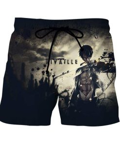 Attack on Titan Eren Yeager Epic Black Blood Stain Boardshorts