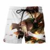 Attack on Titan Levi Ackerman Flaming Blade White Boardshorts