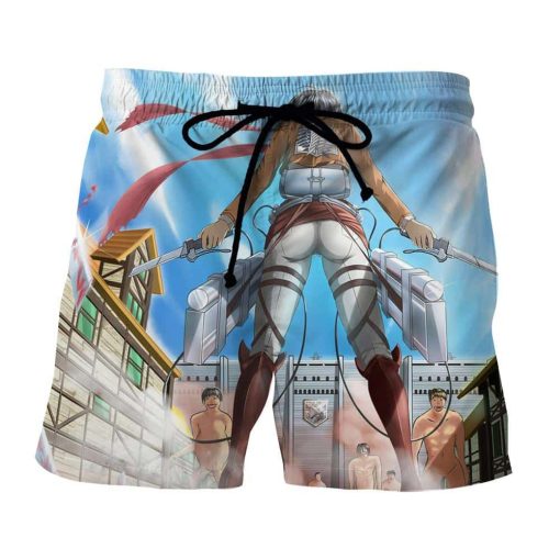 Attack on Titan Sexy Mikasa Ackerman Back Battle Boardshort