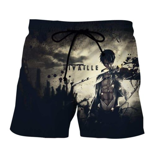 Attack on Titan Eren Yeager Epic Black Blood Stain Boardshorts