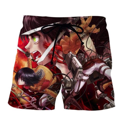 Attack On Titan Eren And Mikasa Fighting Fan Art Print Short