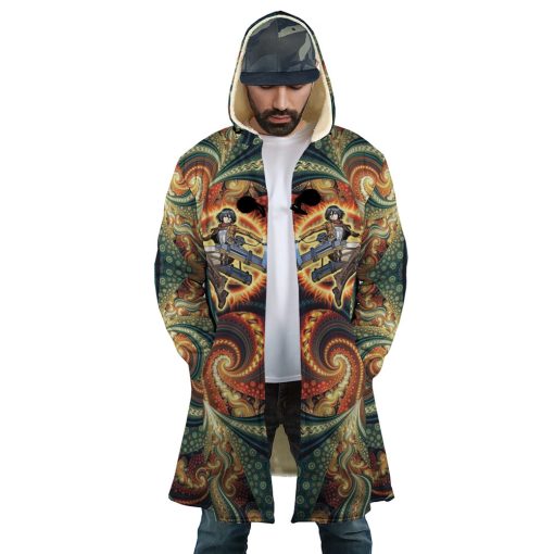 Trippy Mikasa Ackerman Attack on Titan Hooded Cloak Coat