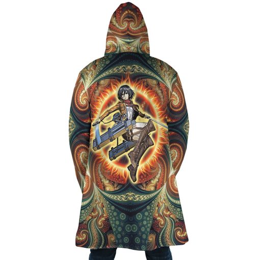 Trippy Mikasa Ackerman Attack on Titan Hooded Cloak Coat